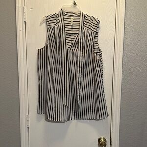 Elegant Black and White Striped Blouse
